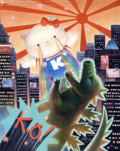Rating: Safe Score: 0 Tags: 2009 accessory bow_(feature) bow_accessory bow_ribbon building city cityscape destruction dinosaur duo e621 female fight_message flower godzilla godzilla_(series) hair_accessory hair_bow hair_ribbon hello_kitty_(character) hello_kitty_(series) hi_res humor imaginism japan k.o. kaiju plant prehistoric_species rainbow rainbow_colors rainbow_power reptile ribbons sanrio scalie skyscraper smile text toho tokyo traditional_media_(artwork) User: bunchy7s