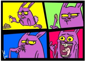 Rating: Explicit Score: 0 Tags: anthro big_mouth_(anatomy) biped black_eyebrows border buckteeth comic dark_eyebrows dark_pupils e621 eating eating_feces eyebrows feces feces_in_mouth feces_on_fingers feces_on_tongue feces_pile fur lagomorph leporid looking_at_feces looking_at_object low_res male mammal monotone_body monotone_face monotone_fur nightmare_fuel open_mouth pink_tongue plantigrade pupils pupils_only purple_body purple_ears purple_face purple_fur rabbit red_nose scatplay semi-anthro signature simple_background sitting solo teeth tongue unknown_artist what white_border yellow_sclera User: bunchy7s