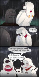 Rating: Safe Score: 0 Tags: anthro bodily_fluids brian_griffin canid canine canis collar cousins_(lore) crying dialogue digital_media_(artwork) domestic_dog duo e621 ear_piercing english_text family_guy grave hi_res humor jasper_(family_guy) male mammal outside piercing raining seth-iova tears text User: bunchy7s