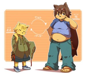 Rating: Safe Score: 0 Tags: anthro bottomwear canid canine canis clothing domestic_dog duo e621 eyewear female glasses hinami male mammal pants shirt topwear young young_anthro User: bunchy7s