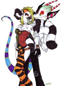Rating: Questionable Score: 0 Tags: 2007 alternative_fashion anthro black_markings blonde_hair breasts candyjack choker clothed clothing duo e621 ear_piercing ear_tails eye_contact facial_piercing female fur glamfur goth green_hair green_tongue hair horn jewelry lemur lip_piercing looking_at_another male mammal markings monster necklace piercing primate ring-tailed_lemur ring_(marking) ringed_tail romantic romantic_couple sideburn_mohawk simple_background strepsirrhine striped_markings striped_tail stripes tail tail_markings tattoo teeth thin_tail tongue tongue_out white_background white_body white_fur zeriara zeriara_(character) User: bunchy7s Rating: Questionable Score: 0 Tags: 2007 alternative_fashion anthro black_markings blonde_hair breasts candyjack choker clothed clothing duo e621 ear_piercing ear_tails eye_contact facial_piercing female fur glamfur goth green_hair green_tongue hair horn jewelry lemur lip_piercing looking_at_another male mammal markings monster necklace piercing primate ring-tailed_lemur ring_(marking) ringed_tail romantic romantic_couple sideburn_mohawk simple_background strepsirrhine striped_markings striped_tail stripes tail tail_markings tattoo teeth thin_tail tongue tongue_out white_background white_body white_fur zeriara zeriara_(character) User: bunchy7s