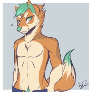 Rating: Safe Score: 0 Tags: 1:1 anthro bottomwear brown_body brown_fur canid canine canis chest_tuft clothed clothing dipstick_tail domestic_dog e621 fur geekidog gloves_(marking) green_body green_eyes green_fur hair hi_res hikkito_denzara_(sigia) looking_at_viewer male mammal markings multicolored_tail open_bottomwear open_clothing open_pants pants pubes shiba_inu short_hair smile solo spitz tail tail_markings tan_body tan_fur teal_nose topless tuft User: bunchy7s