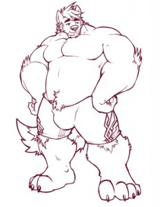 Rating: Safe Score: 0 Tags: anthro beard bottomwear bulge canid canine canis clothed clothing colored_line_art coyote e621 facial_hair hi_res male mammal manly musclegut muscular muscular_anthro muscular_male ninjav red_line_art shorts simple_background slightly_chubby solo tail topless User: bunchy7s