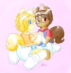 Rating: Safe Score: 0 Tags: 2013 anthro blue_eyes brown_eyes clean_diaper clothed clothing diaper duo e621 equid equine eyewear glasses horse male mammal one-up_(rfswitched) pink_background pony rfswitched shy_guy_(rfswitched) simple_background wearing_diaper young young_anthro User: bunchy7s