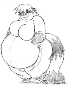 Rating: Questionable Score: 0 Tags: anthro belly big_belly big_butt breasts butt e621 female hair hand_on_belly huge_belly looking_at_viewer mammal monochrome nude obese obese_anthro obese_female overweight overweight_anthro overweight_female procyonid raccoon simple_background sketch smile smirk solo tail thick_thighs unknown_artist User: bunchy7s