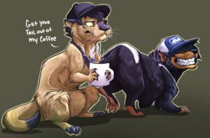 Rating: Safe Score: 0 Tags: 2012 4_fingers 4_toes ambiguous_gender baseball_cap beverage black_body black_fur brown_body brown_fur claws clothing coffee coffee_mug command container cup dasyurid dasyuromorph dialogue dipstick_tail duo e621 ellis'_cap ellis_(left_4_dead) english_text feet fingers food frown fur grin hair hair_over_eyes hat headgear headwear holding_container holding_cup holding_object humor left_4_dead_(series) mammal markings marsupial membrane_(anatomy) mostly_nude multicolored_tail mustelid otter outline reoisready smile steam tail tail_markings tasmanian_devil text toes valve valve_corporation webbed_hands whiskers white_body white_fur User: bunchy7s