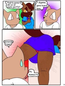 Rating: Questionable Score: 0 Tags: anthro brown_hair canid canine canis clothing comic domestic_dog duo e621 female hair la_venta low_res male mammal panties por_furryart spanish_text text translated underwear User: bunchy7s