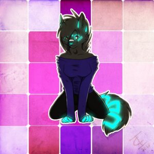 Rating: Safe Score: 0 Tags: 1:1 abstract_background anthro biped clothed clothing cosmicbrambleclaw e621 female glowing kneeling looking_at_viewer simple_background solo tail User: bunchy7s