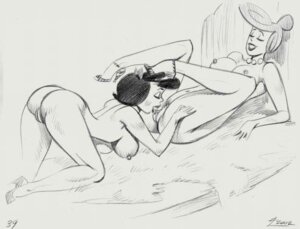 Rating: Explicit Score: 0 Tags: 2002 betty_rubble female female_only hanna-barbera human julius_zimmerman monochrome multiple_females nipples rule34 the_flintstones wilma_flintstone yuri User: bunchy7s