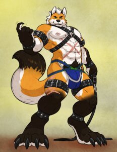 Rating: Questionable Score: 0 Tags: 2013 4_toes abs anthro athletic belt biceps big_muscles biped brown_body brown_fur bulge canid canine canis chest_tuft claws clothing digitigrade e621 fangs feet fox fur green_eyes grin hair harness hi_res hybrid inviting jockstrap leash looking_at_viewer low-angle_view male mammal muscular muscular_anthro muscular_male nipples paws pecs pose pubes scar simple_background smile solo standing tail teeth tobias_talbain toe_claws toes tuft underwear wfa white_body white_fur white_hair wolf User: bunchy7s