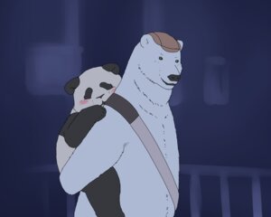 Rating: Safe Score: 0 Tags: 5:4 anthro bear black_body black_fur black_nose blush carrying_another clothing duo e621 flat_cap fur giant_panda hat headgear headwear kemono kumao male mammal mostly_nude nude okatana overweight panda-kun piggyback polar_bear shirokuma shirokuma_cafe side_view size_difference ursine white_body white_fur User: bunchy7s