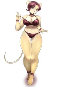 Rating: Safe Score: 0 Tags: 2014 2:3 anthro big_breasts biped bra breasts cleavage clothed clothing collar e621 feet female hair hi_res hindpaw lingerie lips looking_at_viewer mammal mouse murid murine nails navel off_shoulder panties paws red_eyes red_hair red_lips red_nose rodent sageblk short_hair simple_background solo standing thick_thighs thigh_gap underwear white_background User: bunchy7s