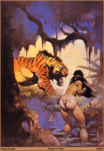 Rating: Questionable Score: 0 Tags: 1972 20th_century ancient_art athletic athletic_female athletic_human big_butt black_hair butt clothing duo e621 english_text fantasy felid female feral fight forest frank_frazetta hair hi_res human jewelry jungle knife mammal nude oil_painting_(artwork) outside painting_(artwork) pantherine plant text thick_thighs thong tiger traditional_media_(artwork) traditional_painting_(artwork) tree underwear warrior water wood User: bunchy7s