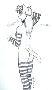 Rating: Questionable Score: 0 Tags: 2006 anthro black_and_white bottomless butt clothed clothing digital_media_(artwork) domestic_cat e621 felid feline felis female graphite_(artwork) knee_pit legwear mammal meesh monochrome open_mouth solo stockings stripes tail tired traditional_media_(artwork) yawn User: bunchy7s