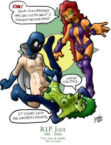 Rating: Explicit Score: 0 Tags: 1boy 2006 2d 2girls alien_girl black_boots blue_boots boots brother_and_sister clitoris clothed_female_nude_female clothed_female_nude_male color dc dc_comics elbow_gloves english_text female footwear_only gay_to_straight gay_with_woman gloves gloves_only green-skinned_female green_areolae green_eyes green_hair green_lantern green_lantern_corps green_lips green_nipples green_pubic_hair green_skin grey_cape incest jade_(dc) jennifer-lynn_hayden justice_society_of_america kneeling koriand'r long_hair male mind_control multiple_females multiple_girls naked_cape no_pupils obsidian_(dc) on_back orientation_play orientation_play_(explicit) purple_boots purple_leotard pussy r.i.p. revealing_clothes rule34 sex siblings simple_background sleeveless_leotard smooth_skin speech_bubble starfire starfire_(classic) tamaranean teen_titans text thigh_boots todd_rice vaginal_penetration white_background User: bunchy7s