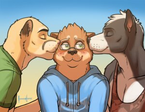 Rating: Safe Score: 0 Tags: 2012 anthro blush canid canine canis chris_(meesh) clothed clothing cougar digital_media_(artwork) domestic_dog e621 eyes_closed eyewear felid feline fur glasses great_dane green_eyes group hoodie john_(meesh) kissing little_buddy male male/male mammal mastiff meesh molosser muscular muscular_male shiba_inu simple_background spitz topwear User: bunchy7s