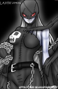 Rating: Safe Score: 0 Tags: bandai_namco belt bone breasts chain demon digimon digimon_(species) e621 female hi_res humanoid jrpf ladydevimon mask not_furry red_eyes skull solo User: bunchy7s
