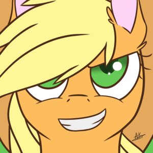 Rating: Safe Score: 0 Tags: 1:1 2013 absurd_res applejack_(mlp) blonde_hair e621 earth_pony equid equine female friendship_is_magic green_eyes grin hair hasbro headshot_portrait hi_res horse icon mammal my_little_pony pony portrait signature smile solo thezealotnightmare User: bunchy7s