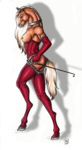 Rating: Questionable Score: 0 Tags: 5_fingers armwear breasts bridal_gauntlets brown_body brown_fur choker clothing corset e621 equid equine female fingers fur hair holding_object holding_whip hooves horse jewelry legwear lingerie long_hair mammal necklace nipples riding_crop shaded side_view simple_background smile soft_shading solo stockings tail tan_hair topwear whip white_background winterbalg User: bunchy7s