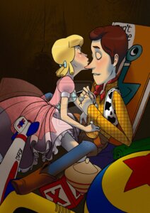 Rating: Questionable Score: 0 Tags: 1boy 1girls 2010 biting_lip blonde_hair blush bo_peep brown_hair buena_vista_pictures_distribution clothing cowboy disney dress female kissing lily-fox male male_focus pixar rule34 toy toy_story toys undressing walt_disney_pictures woody_pride User: bunchy7s