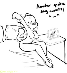 Rating: Questionable Score: 0 Tags: anthro barefoot bed biped cartoon_network crablouse domestic_cat e621 english_text feet felid feline felis female furniture mammal nicole_watterson nude queen_of_spew sitting solo stretching tail text the_amazing_world_of_gumball User: bunchy7s