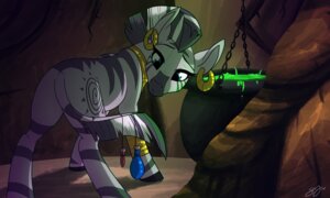Rating: Safe Score: 0 Tags: 2014 5:3 black_hair blue_eyes bottle bracelet cauldron chain container e621 equid equine female friendship_is_magic gold_(metal) hair hasbro jewelry liquid looking_back mammal mohawk my_little_pony neck_ring piercing probablyfakeblonde solo stripes white_hair zebra zecora_(mlp) User: bunchy7s