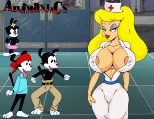 Rating: Explicit Score: 0 Tags: 2boys 2girls animaniacs blonde_hair breasts dot_warner female hello_nurse lipstick male multiple_females multiple_girls rule34 wakko_warner yakko_warner User: bunchy7s