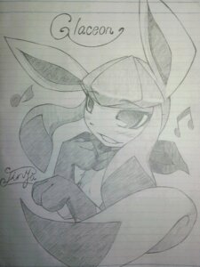 Rating: Safe Score: 0 Tags: 3:4 akabane_jin e621 eeveelution female feral generation_4_pokemon glaceon grandfathered_content greyscale monochrome musical_note musical_symbol nintendo pokemon pokemon_(species) scarf shaded signature solo symbol tail text traditional_media_(artwork) User: bunchy7s