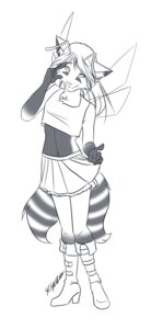 Rating: Safe Score: 0 Tags: 2010 absurd_res antennae_(anatomy) anthro arthropod bee boots bottomwear canid canine clothed clothing crossdressing e621 femboy footwear fox gesture greyscale hair hi_res hybrid hymenopteran insect insect_wings kathy-lu long_hair looking_at_viewer male mammal markings midriff miniskirt monochrome multi_tail rill ring_(marking) ringed_tail shoes simple_background skirt solo striped_markings striped_tail stripes tail tail_markings white_background wings User: bunchy7s