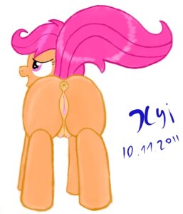 Rating: Explicit Score: 0 Tags: anus butt child e621 equid equine female feral friendship_is_magic genitals hair hasbro horse mammal my_little_pony nipples pink_eyes pink_hair pony presenting quadruped scootaloo_(mlp) simple_background solo tail teats vulva white_background xyi young young_feral User: bunchy7s