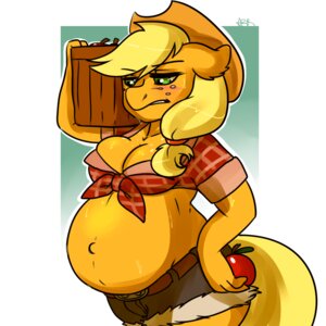 Rating: Questionable Score: 0 Tags: 1:1 2014 abstract_background anthro anthrofied apple applejack_(mlp) belly big_belly blonde_hair blush bodily_fluids bucket clothing container cowboy_hat digital_media_(artwork) e621 earth_pony equid equine female food freckles friendship_is_magic fruit fur geeflakes green_eyes hair hasbro hat headgear headwear holding_food holding_object horse long_hair mammal my_little_pony orange_body orange_fur plant pony pregnant simple_background solo sweat User: bunchy7s
