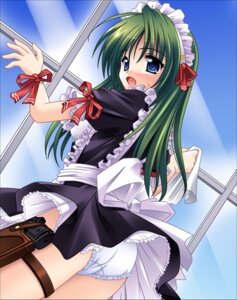 Rating: Questionable Score: 0 Tags: ass blue_eyes blue_sky blush clothed clothing color day female frilled_panties frills green_hair gun holster holstered_pistol holstered_weapon long_green_hair long_hair maid matra_milan panties pistol red_ribbon rule34 sky solo underwear waitress weapon white_panties window User: bunchy7s