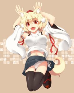 Rating: Questionable Score: 0 Tags: 1_mutsuki :d absolute_territory alternate_color animal_humanoid armwear big_breasts blonde_hair bottomwear breasts canid canid_humanoid canine canine_humanoid clothing detached_sleeves dog_humanoid e621 fangs female hair hat headgear headwear humanoid legwear mammal mammal_humanoid momiji_inubashiri navel open_mouth panties panty_shot raised_arm red_eyes short_hair side-tie_panties skirt smile solo tail teeth thigh_highs tokin_hat touhou underwear white_clothing white_panties white_underwear User: bunchy7s