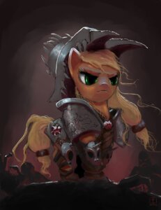 Rating: Safe Score: 0 Tags: 2012 applejack_(mlp) armor blonde_hair bone clothing danosix e621 earth_pony equid equine female feral friendship_is_magic frown green_eyes hair hasbro hat headgear headwear hi_res horn horse mammal my_little_pony pony quadruped scowl silhouette simple_background skull solo tail User: bunchy7s