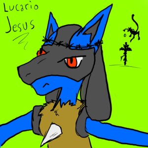 Rating: Questionable Score: 0 Tags: 1000_hours_in_ms_paint 1:1 anthro black_body black_fur blue_body blue_fur canid canine chest_spike crown_of_thorns digital_media_(artwork) e621 felid fenchfletcher fur generation_1_pokemon generation_4_pokemon grandfathered_content green_background hi_res jesus_christ legendary_pokemon lucario male mammal mewtwo nintendo pokemon pokemon_(species) red_eyes religion simple_background solo spikes spikes_(anatomy) text what why yellow_body yellow_fur User: bunchy7s