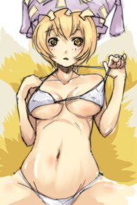 Rating: Explicit Score: 0 Tags: 1girls animal_ear bikini blonde_hair breasts female fox_ear fox_tail hat ofuro_mantarou ran_yakumo rule34 short_hair solo swimsuit tail touhou User: bunchy7s