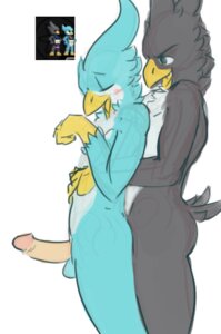 Rating: Explicit Score: 0 Tags: anal anal_penetration anthro anthro_on_anthro avian avian_(starbound) black_body black_feathers blue_body blue_feathers blush chucklefish dovne duo e621 erection eyes_closed feathers foreskin from_behind_position genitals humanoid_genitalia humanoid_penis male male/male male_penetrated male_penetrating male_penetrating_male open_mouth penetration penis sex simple_background starbound white_background white_body white_feathers User: bunchy7s