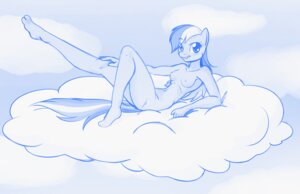 Rating: Questionable Score: 0 Tags: 2012 anthro anthrofied blue_and_white blue_theme blush breasts cloud cutie_mark e621 equid equine feathered_wings feathers female friendship_is_magic hair hasbro looking_at_viewer mammal mane monochrome my_little_pony mythological_creature mythological_equine mythology navel nipples nude on_cloud outside pegasus pinup pose rainbow_dash_(mlp) scorpdk seductive sky skyscape smile solo tail wings User: bunchy7s