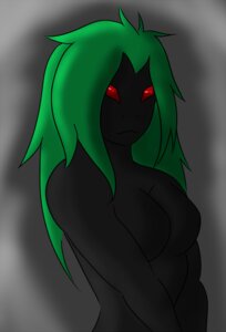 Rating: Questionable Score: 0 Tags: 2012 arachnid arthropod breasts digital_media_(artwork) e621 female green_hair hair non-mammal_breasts nude red_eyes rhainestice solo spider User: bunchy7s