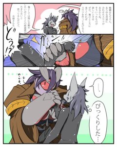 Rating: Safe Score: 0 Tags: 4:5 anthro anthrofied arm_grab big_breasts black_hair breasts clothing day-t duo e621 ejectus_(day-t) ellipsis female generation_3_pokemon generation_6_pokemon hair hi_res horn japanese_text latex latex_clothing latex_skinsuit legendary_pokemon male mammal mightyena nintendo open_mouth pokemon pokemon_(species) purple_hair question_mark skinsuit text tight_clothing tongue translation_request yveltal User: bunchy7s