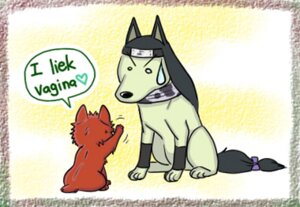 Rating: Questionable Score: 0 Tags: accessory ambiguous_gender black_hair bodily_fluids canid canine canis dialogue domestic_dog duo e621 english_text female feral gaara_(naruto) hair headband heart_symbol looking_at_another low_res male mammal mizzkie naruto nude quadruped simple_background sitting size_difference speech_bubble sweat sweatdrop tail text young young_ambiguous young_feral User: bunchy7s