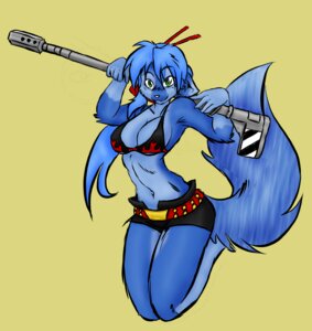 Rating: Questionable Score: 0 Tags: adriky1012 anthro artist_collaboration belt bent_arm bent_legs big_breasts biped black_clothing blue_body blue_fur blue_hair blush bottomwear bra breasts butt clothed clothing colored cosplay domestic_cat e621 felid feline felis female flame_bikini flame_pattern fur green_eyes hair holding_object holding_weapon humanoid_pointy_ears kilika kneeling legs_together long_tail looking_at_viewer mammal navel pointy_ears shorts skidd skimpy solo tail tengen_toppa_gurren_lagann underwear weapon yoko_littner User: bunchy7s