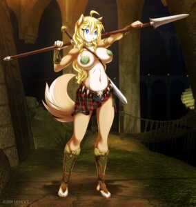 Rating: Questionable Score: 0 Tags: 2009 ahoge anthro arch armor barefoot belt big_breasts biped blonde_hair blue_eyes bone bottomwear breasts bridge canid canine canis celtic circlet clothed clothing column darkness e621 feet female freya_eisfried fur greaves hair hi_res kemono kilt mammal matypup melee_weapon metal_pasties nipple_armor pasties polearm skimpy skirt skull solo spatha spear stone_work sword swordstaff tail tan_body tan_fur topless unconvincing_armor vambrace weapon wolf User: bunchy7s