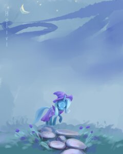Rating: Safe Score: 0 Tags: 2012 blue_hair cape clothing detailed_background e621 equid equine eyes_closed female feral flower friendship_is_magic grass hair hasbro hat headgear headwear hi_res holivi horn mammal moon my_little_pony mythological_creature mythological_equine mythology path plant quadruped rock sad solo tail trixie_(mlp) unicorn wizard_hat User: bunchy7s