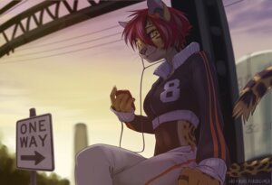 Rating: Safe Score: 0 Tags: 2078 anthro athletic_wear bottomwear breasts bridge candy city claws clothed clothing dessert e621 electronics exercise_clothing felid feline female food fur hair headphones jacket koul leopardus looking_at_viewer mammal mars_incorporated midriff navel ocelot outside pants portable_music_player red_hair ring short_hair sign smile solo spots topwear twix urban whiskers yellow_body yellow_eyes yellow_fur User: bunchy7s