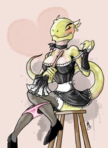 Rating: Questionable Score: 0 Tags: anthro argonian bethesda_game_studios blush breasts clothed clothing e621 female heart_symbol kingc lifts-her-tail maid_uniform microsoft non-mammal_breasts panties panties_down partially_clothed reptile scalie skyrim solo the_elder_scrolls the_lusty_argonian_maid underwear underwear_down uniform User: bunchy7s