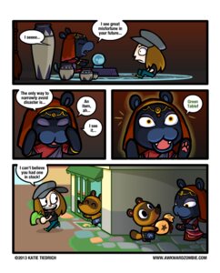 Rating: Safe Score: 0 Tags: 2013 ambiguous_gender animal_crossing anthro awkwardzombie comic crystal_ball e621 english_text felid female fortune_teller fortune_telling grandfathered_content human katie_tiedrich katie_tiedrich_(persona) katrina_(animal_crossing) male mammal melanistic nintendo pantherine procyonid raccoon roma text url villager_(animal_crossing) User: bunchy7s