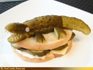 Rating: Safe Score: 0 Tags: 4:3 alligator alligatorid ambiguous_gender crocodilian e621 feral food food_creature grandfathered_content humor low_res my_food_looks_funny pickle_(food) real reptile sandwich_(food) scalie solo unknown_artist User: bunchy7s