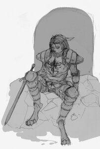 Rating: Safe Score: 0 Tags: 2013 4_toes ambiguous_gender anthro armor bethesda_game_studios biped bracers breastplate clothed clothing e621 feet felid female_(lore) furgonomics greaves greyscale hair heraldry hrotha knight knight_mia lethal_doors long_ears long_hair male mammal melee_weapon microsoft monochrome morrowind pauldron plate_mail rock sitting sketch solo sword the_elder_scrolls toes warrior weapon User: bunchy7s