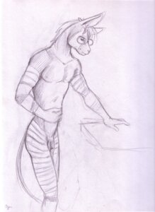 Rating: Explicit Score: 0 Tags: 4_fingers anthro ayame_emaya e621 eyewear fingers flaccid genitals giraffid glasses hair hand_on_belly horn humanoid_genitalia humanoid_penis male mammal nude okapi ossicone penis pince-nez short_hair side_view simple_background sketch solo standing stripes tail white_background User: bunchy7s